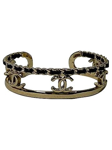 Chanel Chanel CC Chain Accent Bangle Bracelet in Gold Metal (view 1)