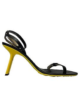 Loewe Loewe Petal Ankle Strap Sandal Heels in Black Goat Leather (view 1)