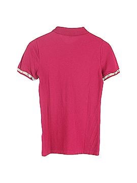 Burberry Burberry Brit Check-Trimmed Shirt Sleeve Polo Shirt in Red Violet Cotton (view 2)