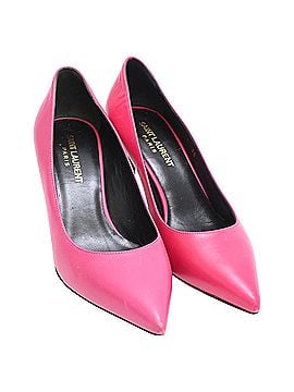 Saint Laurent Saint Laurent Pointed Toe Pumps in Pink Leather (view 2)