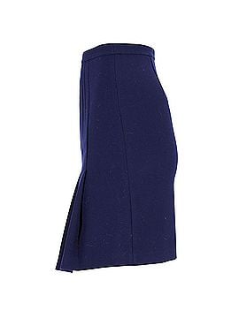 Diane von Furstenberg Diane Von Furstenberg Pleated-Back Knee-Length Skirt in Navy Blue Polyester (view 2)