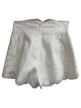Zimmermann Zimmermann Embroidered Mini Shorts in White Linen (view 1)
