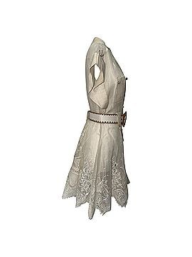 Zimmermann Zimmermann Postcard Belted Broderie Mini Dress in White Linen (view 2)