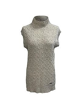Burberry Burberry London Cable-Knit Roll Neck Vest Sweater in Grey Wool (view 1)