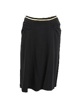 Prada Prada Scrunch-Detail Midi Skirt in Black Viscose (view 1)