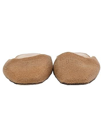 Totême Toteme Flat Mules in Beige Cashmere (view 2)