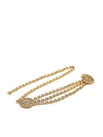 Chanel CC Gold Plated Sun Medallion Triple Chain Belt (view 1)