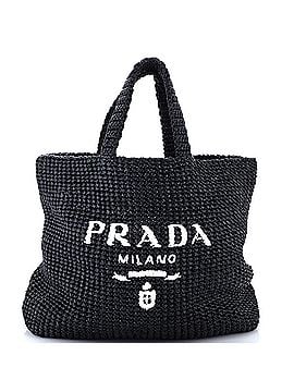 Prada Logo Tote Raffia Large (view 1)