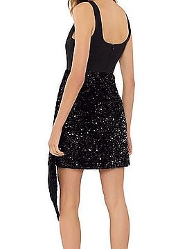 Likely Black Sequin Draped Mini Dress Cocktail Dress (view 2)