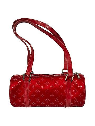 Louis Vuitton Louis Vuitton Mini Papillon Barrel Shoulder Bag in Red Satin (view 1)