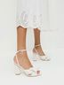 Loeffler Randall Print White Ivory Heels Size 8 1/2 - photo 3