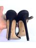 Stuart Weitzman 100% Leather Solid Black Silver Heels Size 6 1/2 - photo 6