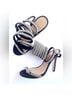 Stuart Weitzman 100% Leather Solid Black Silver Heels Size 6 1/2 - photo 3