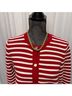 Nine West Stripes Red White Cardigan Size L - photo 4