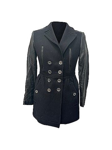 Burberry Burberry Brit Double-Breasted Coat in Black Wool (view 1)