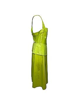 Roland Mouret Roland Mouret Square Neck Midi Dress in Neon Green Cotton (view 2)