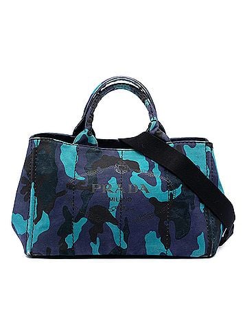 Prada Canvas Canapa Logo Camouflage Satchel (view 1)