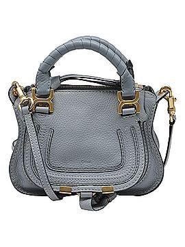 Chloé Chloé Pebbled Mini Marcie Satchel Bag in Light Blue Leather (view 1)