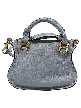Chloé Chloé Pebbled Mini Marcie Satchel Bag in Light Blue Leather (view 2)