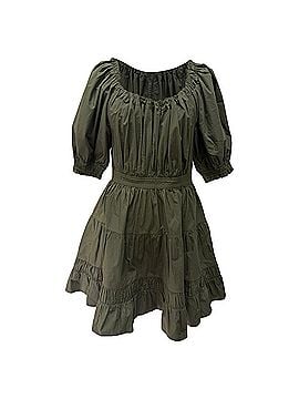 Ulla Johnson Ulla Johnson Puffed Sleeve Mini Tiered Dress in Olive Cotton (view 1)