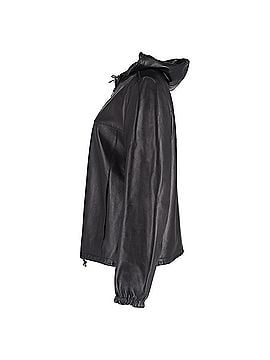 Prada Prada Zipped Hooded Jacket in Black Leather (view 2)