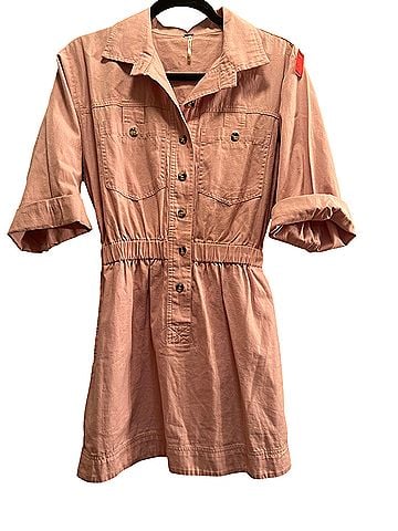 Free People Button-Front Shirt Dress Casual Dress (view 1)