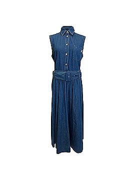 MSGM MSGM Sleeveless Belted Shirtdress in Blue Denim (view 1)