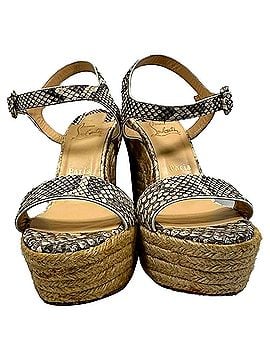 Christian Louboutin Christian Louboutin Spachica Espadrille Wedge Sandals in Animal Print Python Leather (view 2)
