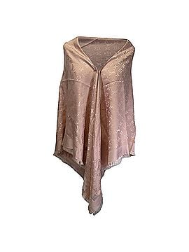 Louis Vuitton Louis Vuitton Monogram Fringed Scarf in Rose Pink Silk (view 1)