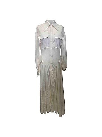 Proenza Schouler Proenza Schouler Pleated Matte Jersey Shirtdress in White Viscose (view 1)