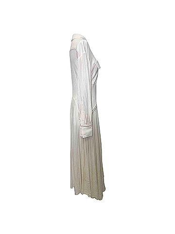 Proenza Schouler Proenza Schouler Pleated Matte Jersey Shirtdress in White Viscose (view 2)