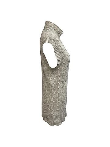 Burberry Burberry London Cable-Knit Roll Neck Vest Sweater in Grey Wool (view 2)