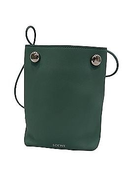 Loewe Loewe Pebble Pouch Bag in Green Calfskin Leather (view 1)