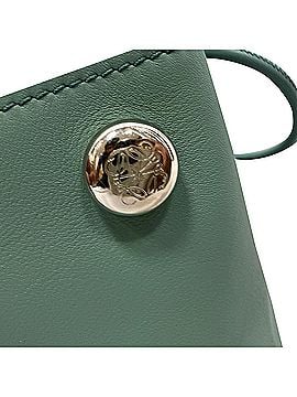 Loewe Loewe Pebble Pouch Bag in Green Calfskin Leather (view 2)