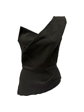 Roland Mouret Roland Mouret Asymmetric One-Shoulder Top in Olive Viscose (view 1)