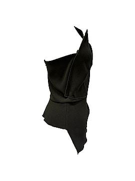 Roland Mouret Roland Mouret Asymmetric One-Shoulder Top in Olive Viscose (view 2)