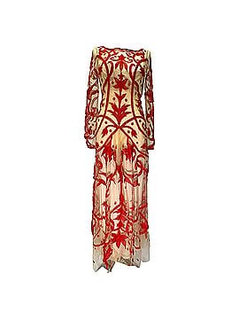 Temperley LONDON Temperley London Francine Tattoo Maxi Gown Dress in Red Nylon (view 1)