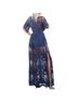 Honey Punch 100% Polyester Blue Jumpsuit Size S - photo 2