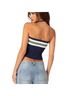 Edikted Stripes Blue Green Tube Top Size XS - photo 2