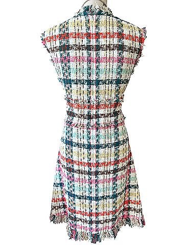Oscar De La Renta Spring Tweed Fringe Day Dress Casual Dress (view 2)