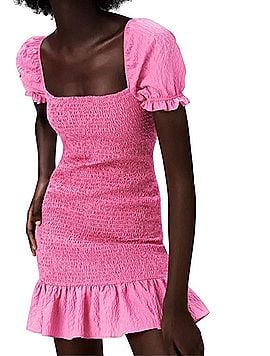 hot pink dress zara Hot Pink Zara Dress Ruched Detail Barbie Style