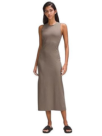 Lululemon Athletica All Aligned Ribbed Midi Dress Casual Dress (view 1)