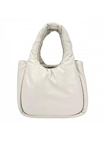 Prada Prada Women's Triangle Logo Padded Mini Handbag PRADA 1BA359 Leather White Gold Hardware (view 2)