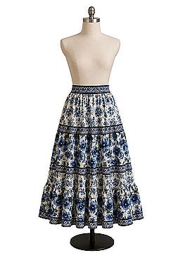 Moon River Tiered Floral Ruffle Casual Skirt (view 1)