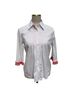 Robert Graham 100% Cotton Solid White Pink 3/4 Sleeve Button-Down Shirt Size S - photo 1