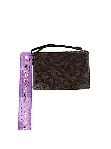 Coach Corner Zip Wristlet Leather Wristlet (view 2)