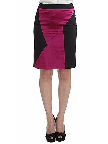 Exte Pink Black Above Knees Cotton Stretch Women's Skirt (view 1)