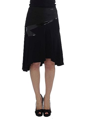 Exte Black Blue Cotton Stretch Straight Women's Skirt (view 1)