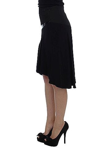 Exte Black Blue Cotton Stretch Straight Women's Skirt (view 2)