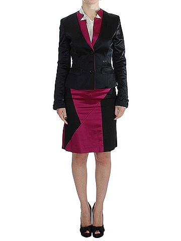 Exte Black Pink Two Piece Suit Skirt &amp; Women's Blazer (view 1)